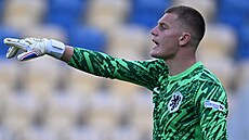 Spar�anský branká� reprezentující Nizozemsko Joeri Heerkens udílí pokyny...