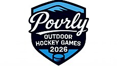 Logo chomutovského Winter Classic, nazvaného Povrly Outdoor Hockey Games 2026.