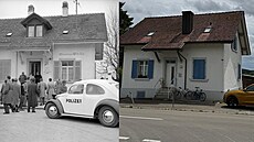 Stavení u výcarské obce Wasterkingen nejblií místu, kde v roce 1956 spadlo...
