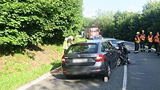 Pi elní sráce dvou osobních aut u Písaova na umpersku se zranilo pt lidí,...