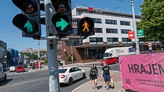 Kiovatka ulic Dlouhá a tída Tomáe Bati ve Zlín. (erven 2025)
