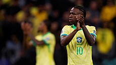 Brazilský útoník Vinícius Júnior se raduje.