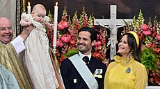 �védský princ Carl Philip a princezna Sofia na k�tu jejich dcery, princezny...