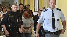 Vra�edkyn� Petra Janáková (uprost�ed) odchází 24. �íjna 2019 od Okresního soudu...