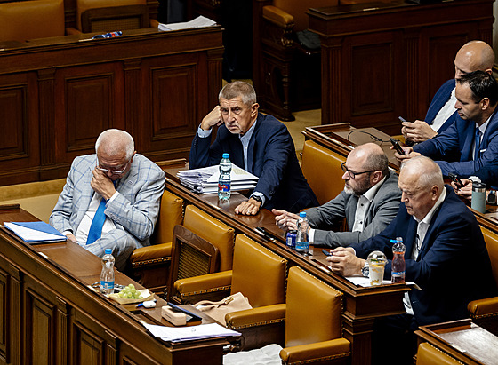 Ve Snmovn probíhá mimoádná schze Snmovny. Na snímku Andrej Babi (ANO)....