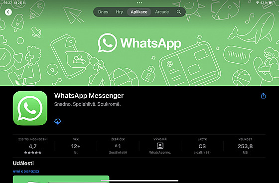 WhatsApp je nov na iPadOS