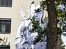 Mural, nazvan Tisc jeb, od umlkyn Toy Box. Na zdi Masarykova...