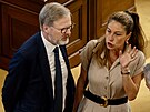 Ve Sn�movn� probíhá mimo�ádná sch�ze Sn�movny. Na snímku Petr Fiala a...