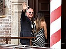 Miliardá Jeff Bezos a novináka Lauren Sanchezová bhem prvního dne svatby v...