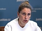 Ministryn� spravedlnosti Eva Decroix (ODS) na tiskové konferenci ohledn�...