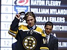 David Pastrák pi draftu NHL v dresu Bostonu