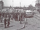 Prvn trolejbus vyjel v Plzni v prav poledne 9. dubna 1941 na linku A Mstsk...
