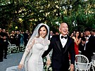 Lauren Sanchezová Bezosová a Jeff Bezos ve svatební den v Benátkách (27. ervna...