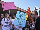 Protesty proti svatb Lauren Sanchezové a Jeffa Bezose v Benátkách (28. ervna...