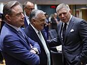 Zleva belgický premiér Bart De Wever, ma�arský premiér Viktor Orbán a slovenský...