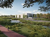 Vizualizace zamýleného podnikatelského parku v Chebu