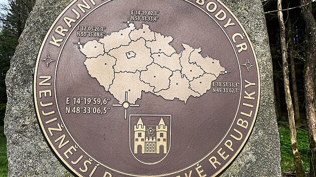 Detail cedule na nejji�n�j��m bod� �eska s GPS sou�adnicemi