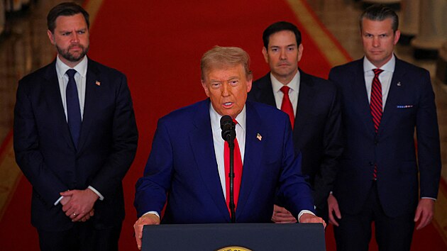 Americký prezident Donald Trump hovoří k národu poté, co Spojené státy...