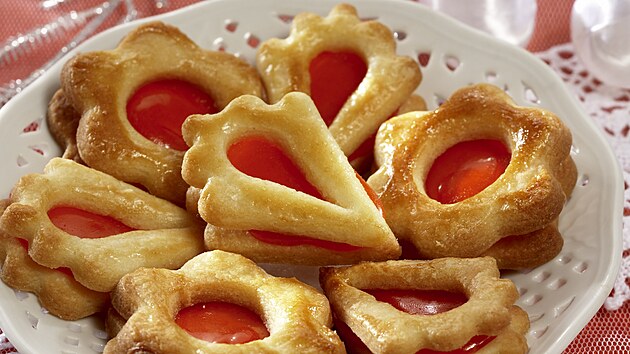 Tvarohové cukroví s marmeládou (dia)