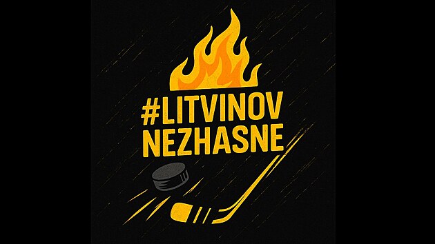 Logo fanouk hokejovho Litvnova, kte v, e klub neskon.