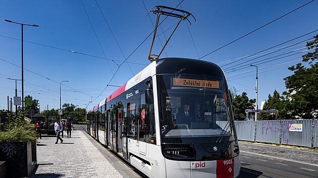 Zahjen zkuebnho provozu nov tramvaje koda 52T s cestujcmi. (20. ervna 2025)