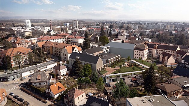 Vizualizace budoucho pavilonu psychiatrie v Oblastn nemocnici Jin