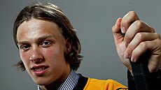 David Pastrák krátce po draftu v NHL, kde si ho vybrali Boston Bruins.