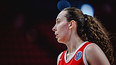 Aneka Kopecká bhem utkání EuroBasketu s Litvou.