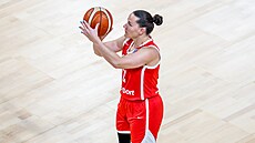 Tereza Vyoralová bhem utkání s Belgií na EuroBasketu.