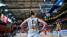Emma Meessemanová z Belgie na EuroBasketu en v Brn.