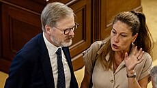 Ve Snmovn probíhá mimoádná schze Snmovny. Na snímku Petr Fiala a...