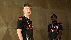 Fotbalová Sparta pedstavuje novou tetí sadu dres. Na snímku Adam evínský (v...