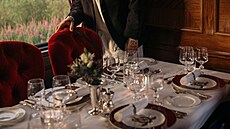 Jídelní vz ve vlaku Royal Scotsman spolenosti Belmond (23. ervna 2025)