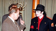 Michael Jackson na návtv u prezidenta Václava Havla
