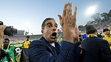 Trenér Botafoga Renato Paiva slaví triumf nad PSG.