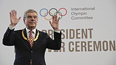 Thomas Bach pi slavnostním pedání pravomocí.