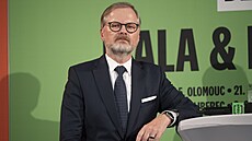 Setkání premiéra Petra Fialy (ODS) s podporovateli i odprci ve Zlín. (25....