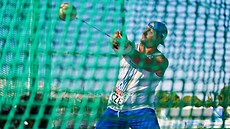 Kladivá Volodymyr Myslyvuk na mistrovství Evropy drustev v Madridu.