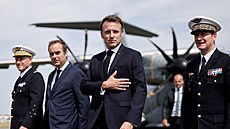 Francouzský prezident Emmanuel Macron na paíské letecké show (20. ervna 2025)
