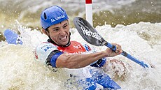 Krátký slalom Svtového poháru v Troji v podání Jiího Prskavce