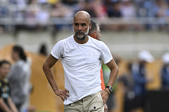 Pep Guardiola b�hem utkání proti Juventusu.