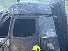 Na Jin spojce u trbohol vzpll kamion. (30. ervna 2025)