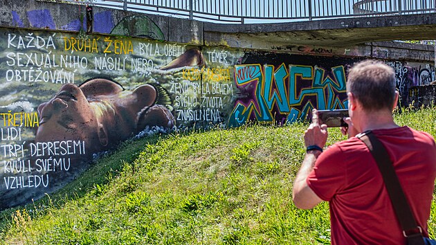 Pouh ti dny vydrel na Most U Soutoku v Hradci Krlov nepokozen mural dvky od streetartovho umlce JW Mind Strike. Nov pibyly npisy, kter poukazuj na sexuln nsil pchan na ench. (30. ervna 2025)