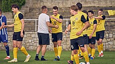 Radost fotbalist Rosic po vítzství nad Zlínskem. (erven 2025)