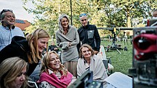 Dagmar Havlová, Pavlína Po�ízková a Eva Holubová p�i natá�ení filmu Bardotky