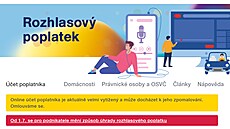 Web Českého rozhlasu nezvládá vlivem náporu OSVČ a firem nápor uživatelů. (30....