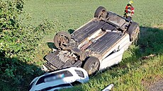 U Dolního andova bourala tyi auta, dv skonila na stee.