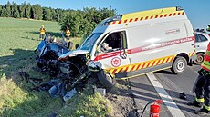 U Dolního andova bourala tyi auta, dv skonila na stee.
