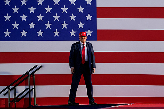 Donald Trump bhem mítinku v Iow (3. ervence 2025)