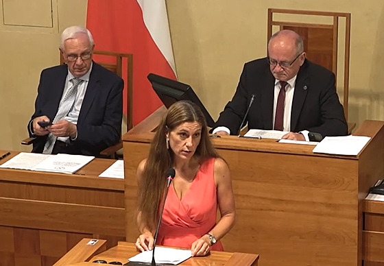 Ministryn� spravedlnosti Eva Decroix z ODS v Senátu (3. �ervence 2050)